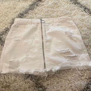 White Denim Skirt